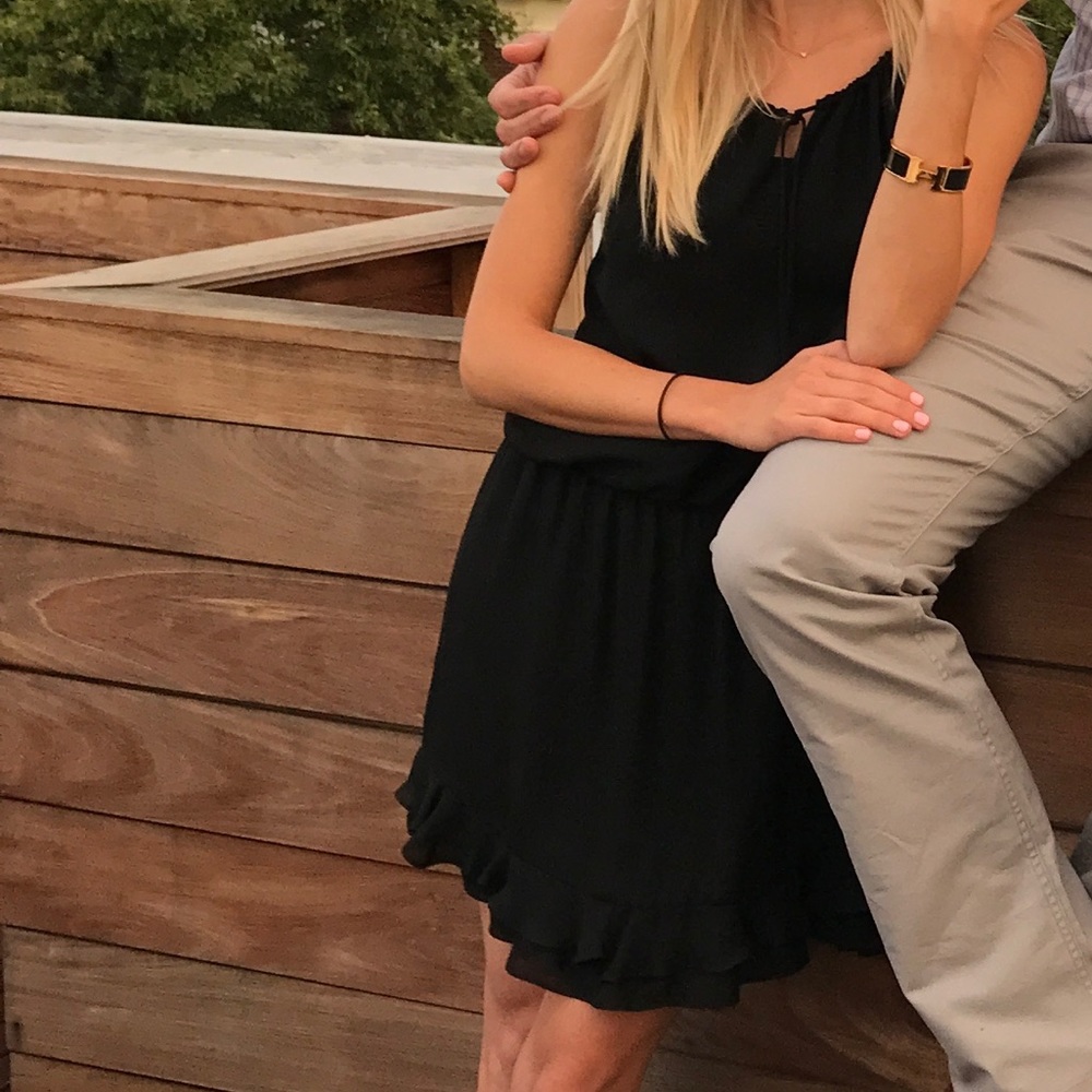 Black ruffle dress